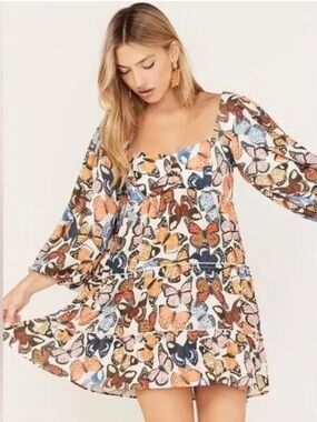 Show Me Your Mumu Marsha Mini Dress - Social Butterfly (Large)